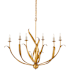 Currey and Company Menefee 6 Light 32" Wide Wrought Iron Chandelier Antique Gold Leaf