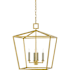 Currey and Company Denison 4 Light 18" Wide Taper Candle Pendant Contemporary Gold Leaf
