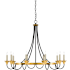 Currey and Company Hanlon 8 Light 37" Wide Taper Candle Chandelier Washed Black / Contemporary Gold Leaf