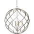 Currey and Company Roussel Orb 4 Light 24" Wide Wrought Iron Globe Chandelier Contemporary Silver Leaf