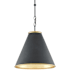 Currey and Company Pierrepont 16" Wide Pendant with Metal Shade Antique Black / Gold Leaf / Painted Gold