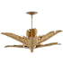 Currey and Company Tropical 6 Light 34" Wide Semi-Flush Ceiling Fixture with Metal Shades Vintage Brass
