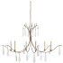 Currey and Company Marshallia 6 Light 59" Wide Crystal Chandelier Rustic Gold / Faux Rock Crystal