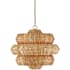 Currey and Company Antibes 3 Light 23 inch Small Chandelier Ceiling Light Khaki / Natural