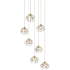 Currey and Company Crystal Bud 7 Light 13" Wide Crystal Multi Light Pendant Painted Silver / Contemporary Silver Leaf