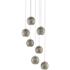 Currey and Company Giro 7 Light 13" Wide Multi Light Pendant Painted Silver / Nickel / Blue