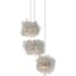 Currey and Company Birds Nest 3 Light 8" Wide Abstract Multi Light Pendant Painted Silver / Clear