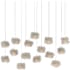 Currey and Company Birds Nest 15 Light 48" Wide Abstract Linear Pendant Painted Silver / Clear