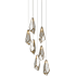 Currey and Company Glace 7 Light 13" Wide Multi Light Pendant Painted Silver / Antique Brass