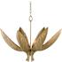 Currey and Company Bird of Paradise 6 Light 33" Wide Pendant with Metal Shade Antique Brass
