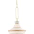 Currey and Company Perth 2 Light 22" Wide Pendant with Fabric Shade Gold Leaf / White