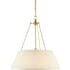 Currey and Company Lytham 24" Wide LED Pendant with Fabric Shade Antique Gold Leaf / White