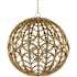 Currey and Company Cape Verde 4 Light 25" Wide Taper Candle Pendant with Wicker Shade Silver Leaf / Smokewood