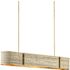 Currey and Company Tenby 4 Light 42" Wide Wrought Iron Linear Chandelier with Rope Shades Contemporary Gold Leaf / Abaca Rope