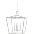 Currey and Company Denison 4 Light 18" Wide Wrought Iron Chandelier Gesso White
