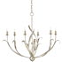 Currey and Company Menefee 6 Light 32" Wide Pillar Candle Style Chandelier Silver Granello