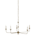 Currey and Company Nottaway 5 Light 36" Wide Pillar Candle Style Chandelier Champagne
