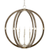 Currey and Company Bastian 6 Light 31" Wide Candle Style Chandelier Contemporary Silver Leaf / Chateau Gray