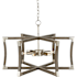 Currey and Company Bastian 6 Light 27" Wide Semi-flush Ceiling Fixture Chateau Gray / Contemporary Silver Leaf