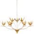 Currey and Company Paradiso 40" Wide Floral Chandelier Silver Leaf / Gold Leaf