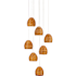 Currey and Company Beehive 7 Light 17" Wide Wood Multi Light Pendant Natural Rattan / Silver