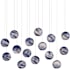 Currey and Company Palatino 15 Light 48" Wide Linear Pendant Blue Marbled / Silver