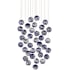 Currey and Company Palatino 36 Light 36" Wide Multi Light Pendant Blue Marbled / Silver