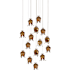 Currey and Company Iota 15 Light 26" Wide Multi Light Pendant Antique Brass / Silver