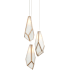 Currey and Company Glace 3 Light 10" Wide Multi Light Pendant White / Antique Brass / Silver