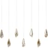 Currey and Company Glace 7 Light 58" Wide Linear Pendant Raj / Antique Brass / Silver