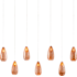 Currey and Company Rame 7 Light 58" Wide Linear Pendant Copper / Silver