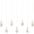 Currey and Company Glace 7 Light 57" Wide Linear Pendant White / Antique Brass / Silver