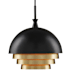 Currey and Company Salviati 3 Light 18" Wide Pendant Black / Gold Leaf