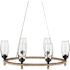 Currey and Company Hightider 6 Light 36" Wide Ring Chandelier Natural / Clear / French Black