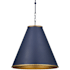 Currey and Company Pierrepont 22" Wide Pendant Hiroshi Dark Blue / Contemporary Gold Leaf / Gold