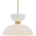 Currey and Company 16" Wide Pendant Antique Brass / White / Opaque