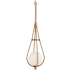 Currey and Company Passageway 8" Wide Mini Pendant Natural / Dorado Gold / Frosted White
