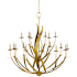Currey and Company Menefee 18 Light 50" Wide Taper Candle Style Chandelier Antique Gold Leaf