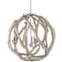 Currey and Company Driftwood 3 Light 29" Wide Wrought Iron Candle Style Chandelier Whitewashed Driftwood