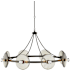 Currey and Company Circumstellar 8 Light 37" Wide Wrought Iron Ring Chandelier with Recycled Glass Shades Black Iron / Clear