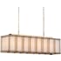 Currey and Company Daze 6 Light 40" Wide Linear Chandelier with Milk Glass Shade White / Antique Brass