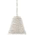 Currey and Company Overlay 13" Wide Pendant with Metal Leaf Shade White