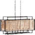 Currey and Company Boswell 5 Light 36" Wide Linear Chandelier with Natural Woven Shade Natural / Black
