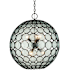 Currey and Company Etude 6 Light 28" Wide Wrought Iron Pendant with Recycled Glass Shade Clear / Satin Black
