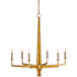 Currey and Company Goldfinch 6 Light 30" Wide Wrought Iron Candle Style Chandelier Washed Lucerne Gold