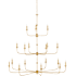 Currey and Company Nottaway 18 Light 60" Wide Taper Candle Style Chandelier Contemporary Gold Leaf / Contemporary Gold