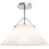 Currey and Company Bronwen 19" Wide Semi-Flush Ceiling Fixture Opaque White / Polished Nickel