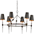 Currey and Company Anselm 6 Light 40" Wide Wrought Iron Chandelier Verde Bronze / Contemporary Gold