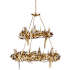 Currey and Company Aviary 12 Light 44" Wide Wrought Iron Candle Style Chandelier Swedish Gold