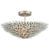 Currey and Company Dahlia 3 Light 22" Wide Semi-Flush Bowl Ceiling Fixture Frosted / Contemporary Silver